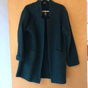 Green coat cardigan